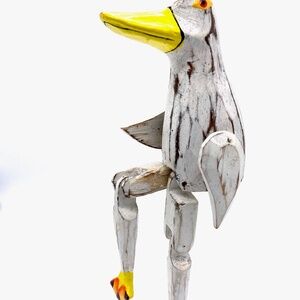 MonkeyBusiness Hand Carved Wood Duck Puppet Ornament